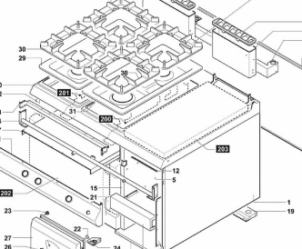 картинка Деталировка для плиты с панелью накаливания Angelo-Po 2D1FAS2G от магазина Одежда+